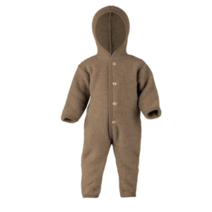 Engel natur jumpsuit van wolfleece walnut