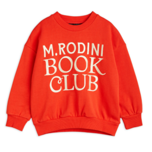 Mini Rodini sweater book club red