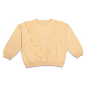 Petit Blush ruffle sweater apricot sherbet