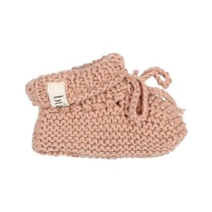 Buho newborn knit booties antic rose