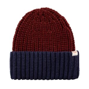 Tinycottons beanie color block maroon navy