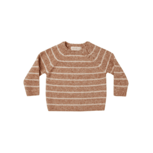Quincy Mae knit sweater cinnamon stripe