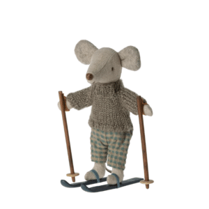 Maileg muis grote broer met ski setje
