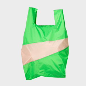 Susan Bijl shoppingbag green & tone mt L