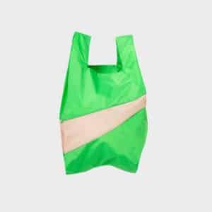 Susan Bijl shoppingbag green & tone mt M