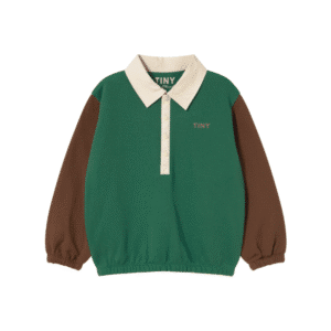 Tinycottons sweater polo color block green