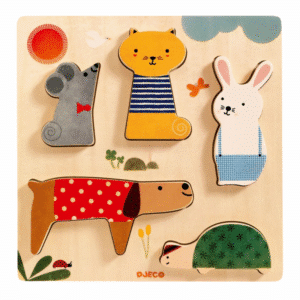 Djeco relief puzzel - woody pets