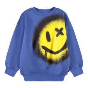 Molo sweater mar drip smile blauw